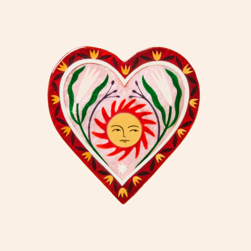 Shell Tile - Pink Sun Heart