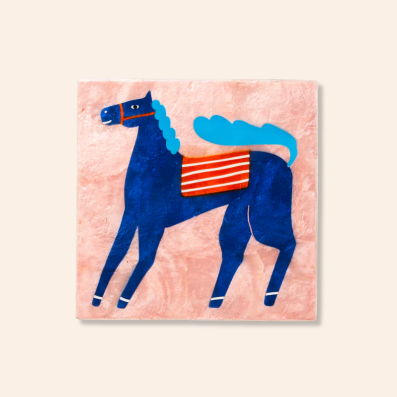 Shell Tile - Pony Pink Square