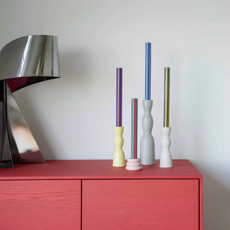 Stripe Dinner Candle Set - Strong