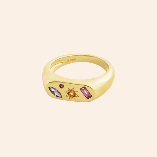 Kaleidoscope Gemstone Ring - Gold