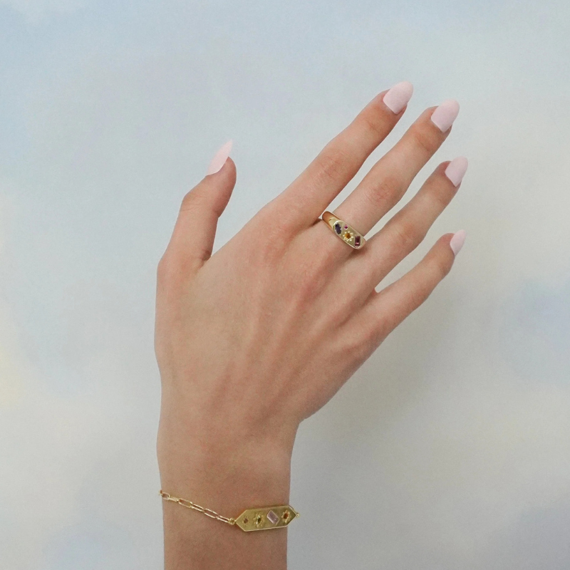 Kaleidoscope Gemstone Ring - Gold