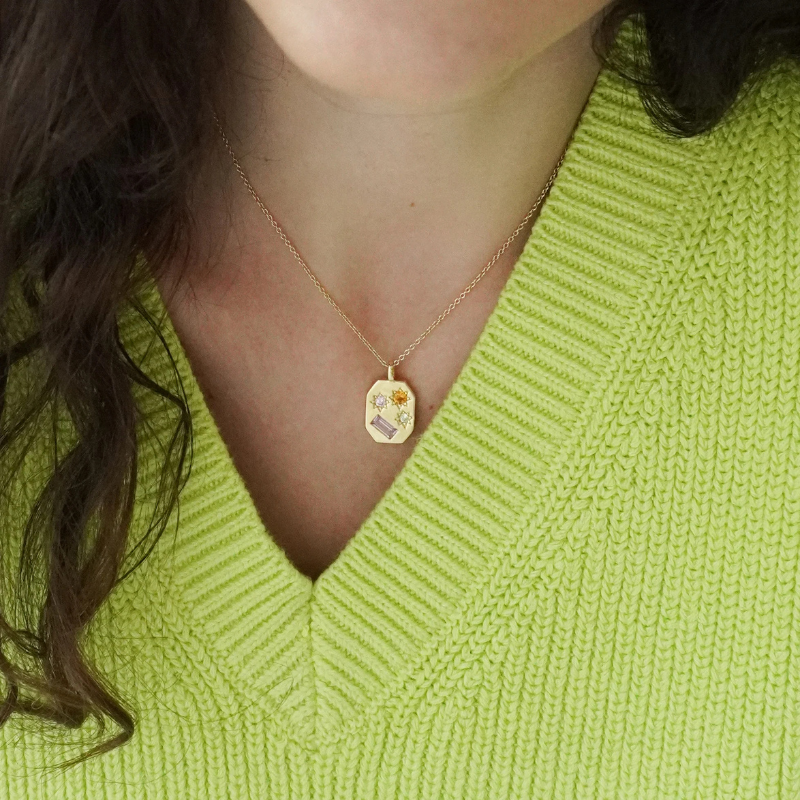 Kaleidoscope Disco Necklace - Silver