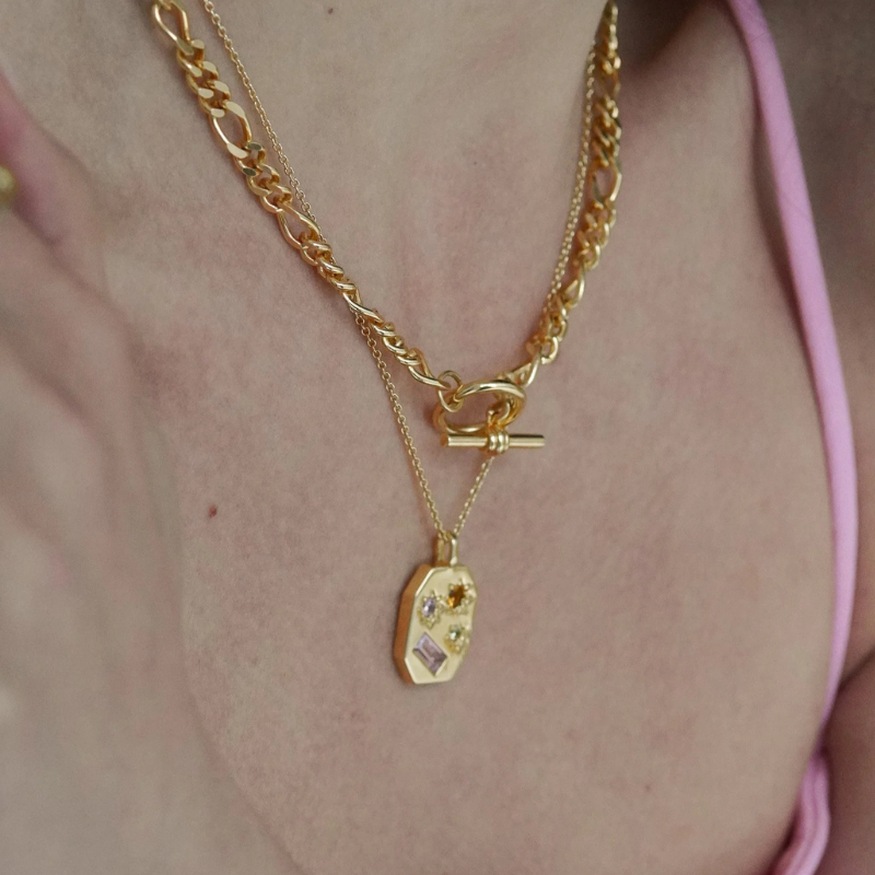 Kaleidoscope Disco Necklace - Gold