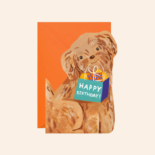 Happy Birthday Dog Cut-Out Card