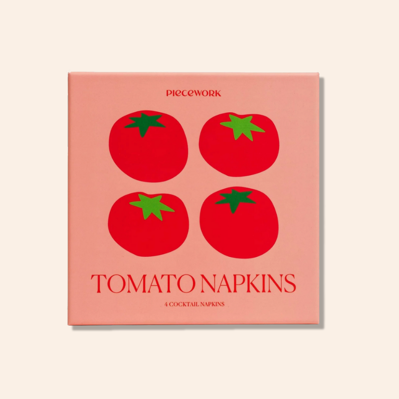 S/4 Cocktail Napkins - Tomato