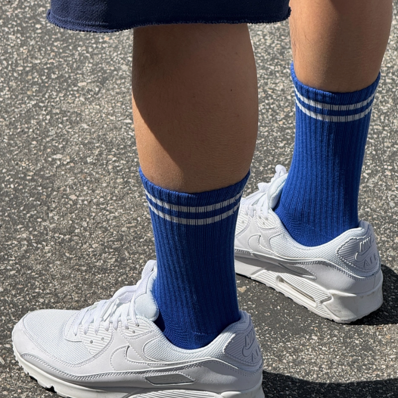 Extended Boyfriend Socks - Cobalt