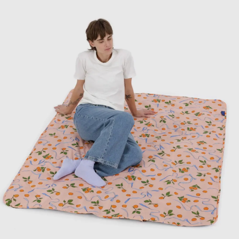 Baggu Puffy Picnic Blanket - Apricots & Ribbons