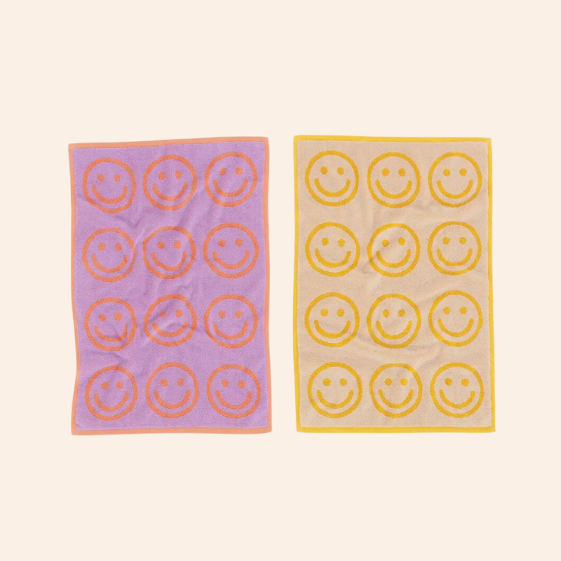 Baggu Hand Towels - Marigold Lilac Happy