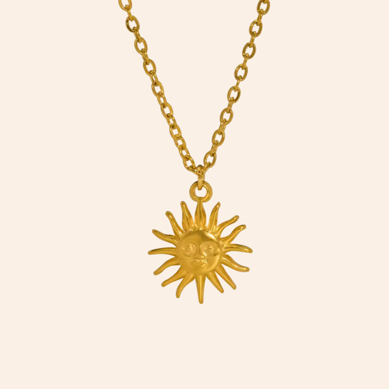 Gold Necklace - Happy Sun