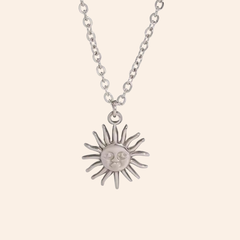 Silver Necklace - Happy Sun
