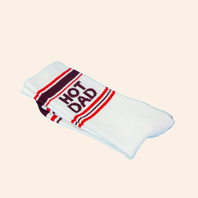 Ribbed Crew Socks - Hot Dad