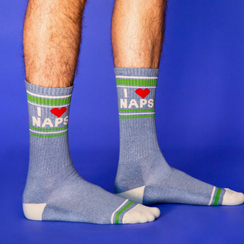 Ribbed Crew Socks - I ❤️ Naps