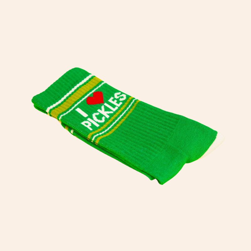 Ribbed Crew Socks - I ❤️ Pickles