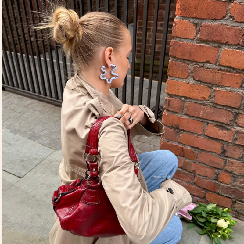 Large Polka Dot Wiggle Hoops