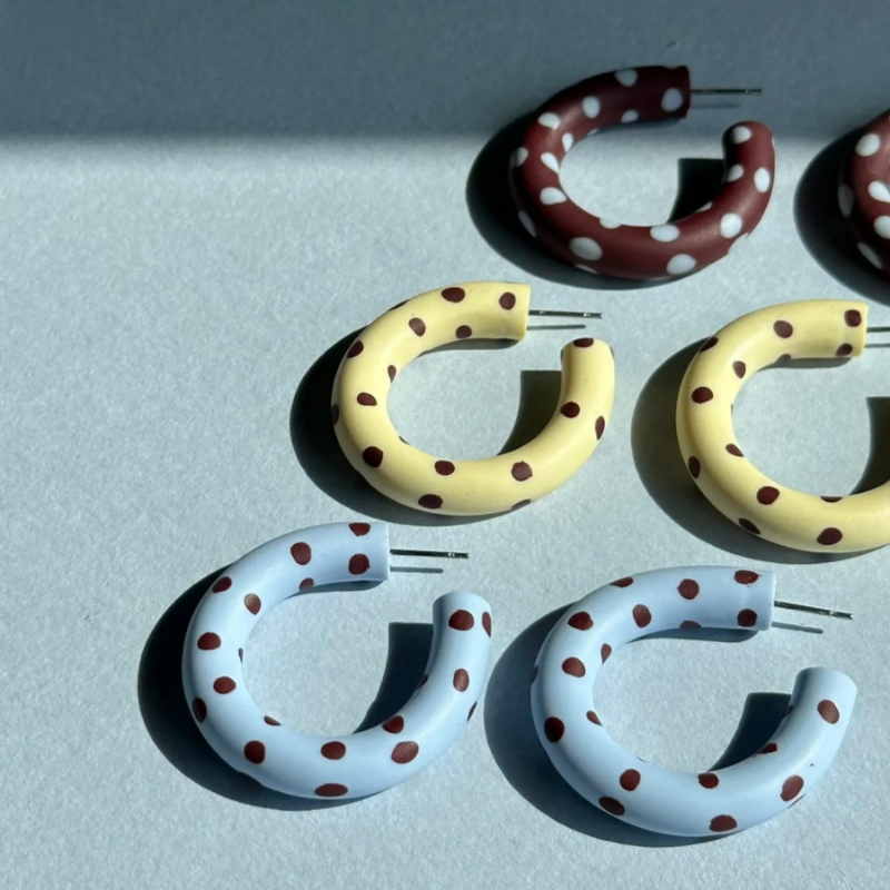 Mini Polka Dot Hoops