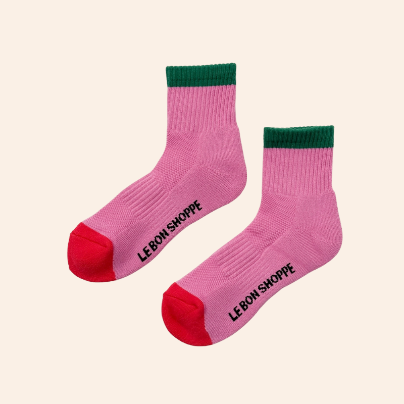 Colour Block Socks - Rose Green