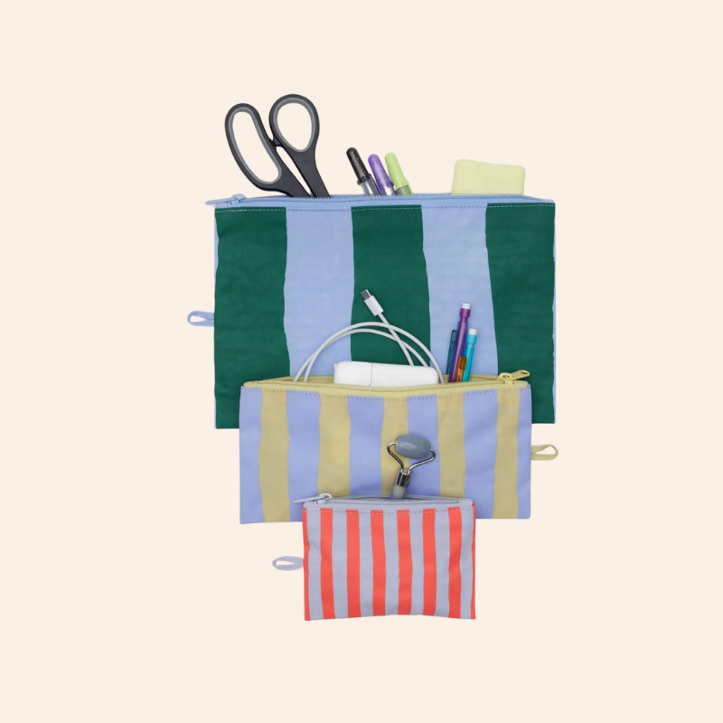 Baggu Flat Pouch Set - Painted Stripe