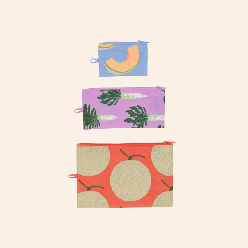 Baggu Flat Pouch Set - Japanese Produce
