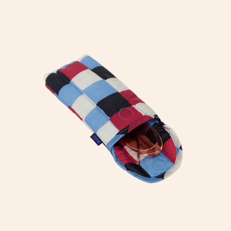Baggu Puffy Glasses Sleeve - Painted Check