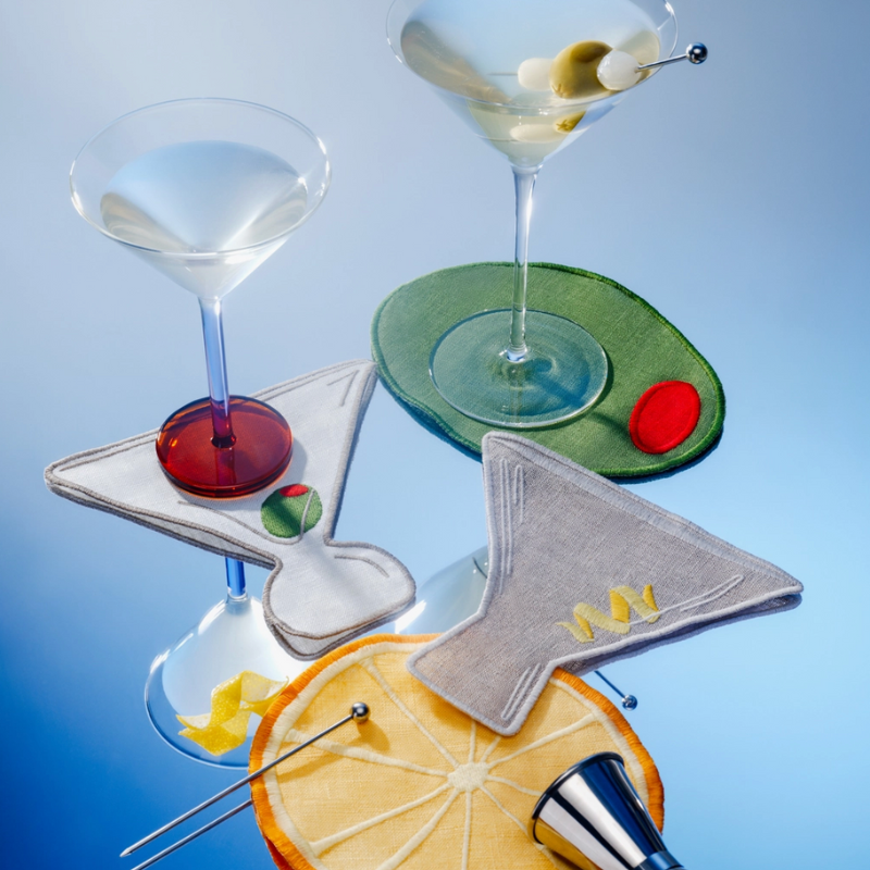 S/4 Cocktail Napkins - Martini