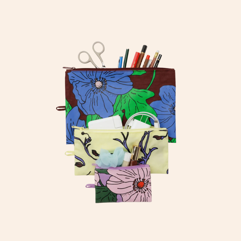 Baggu Flat Pouch Set - Poppy Mix
