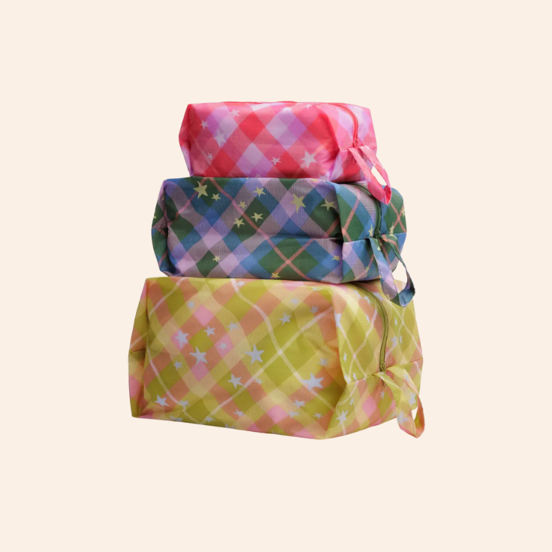 Baggu 3D Zip Set - Star Plaid