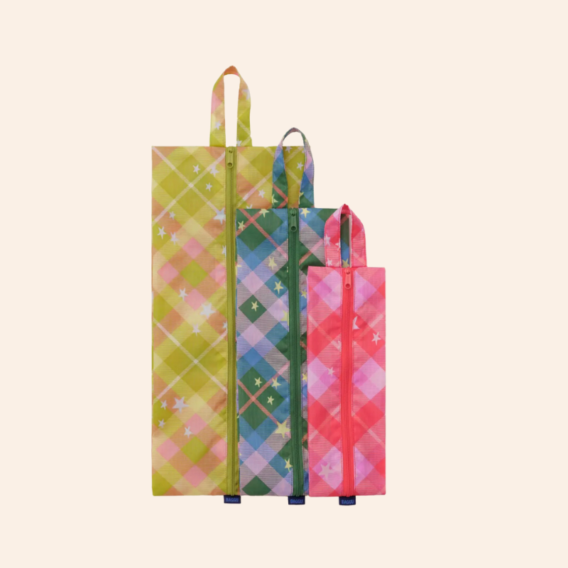 Baggu 3D Zip Set - Star Plaid