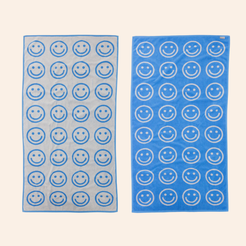 Baggu Bath Towel - Sky Blue Happy