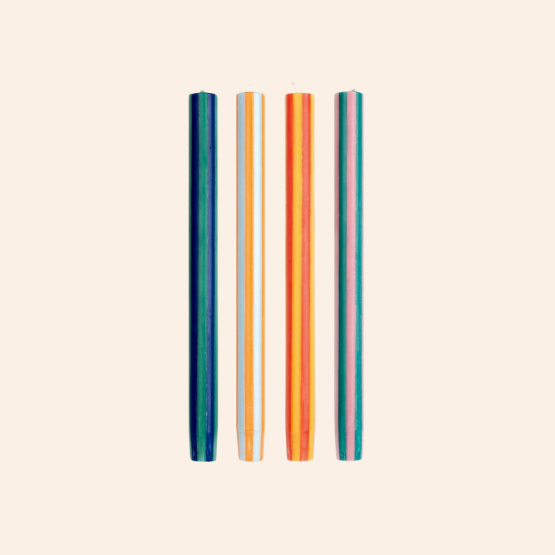 Stripe Dinner Candle Set - Contrast 2