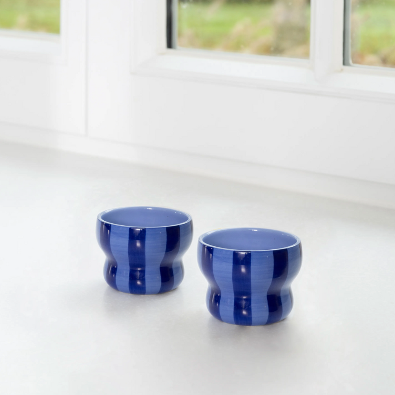 Espresso Cup Set - Blue Stripe