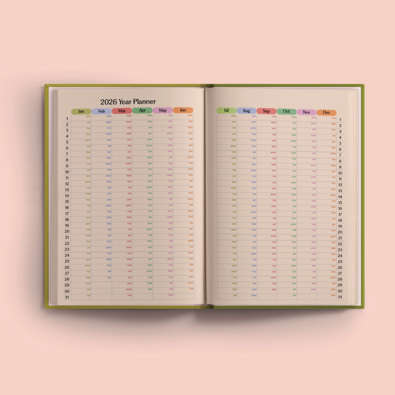 2026 Diary - Pistachio Stripe