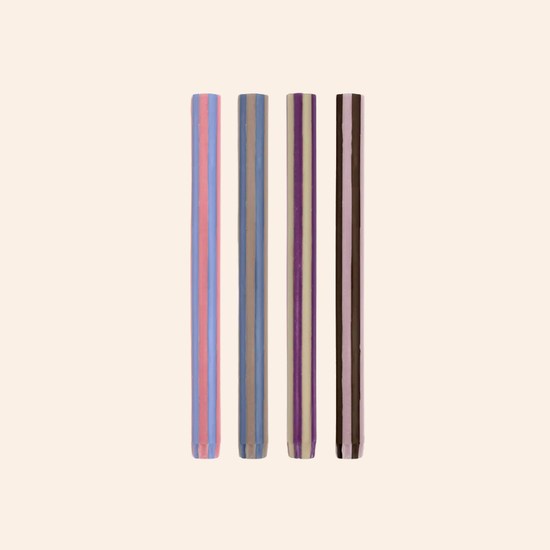 Stripe Dinner Candle Set - Contrast 1