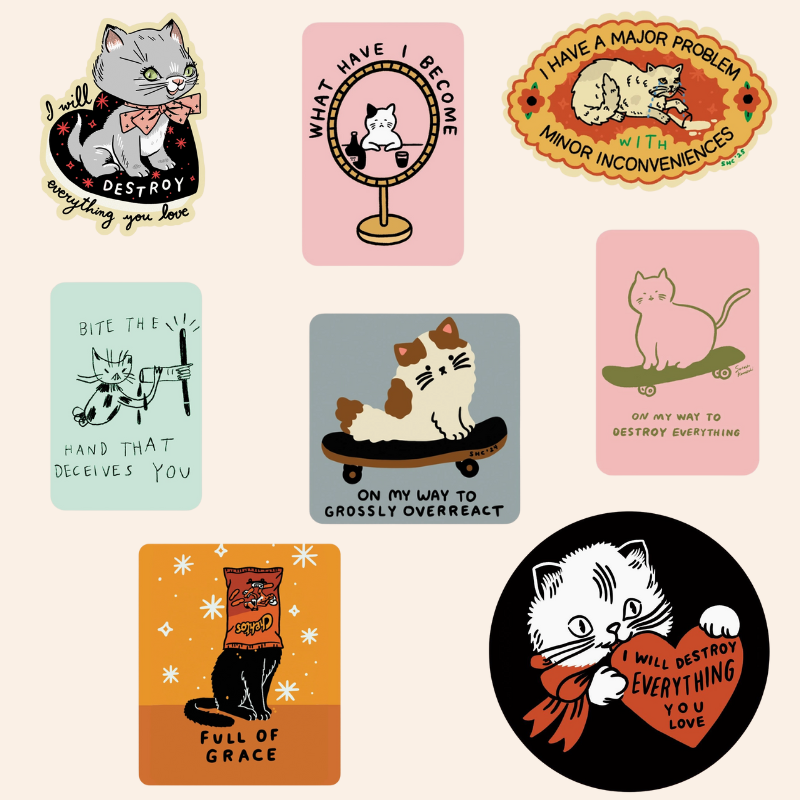Stay Home Club - Cat Stickers