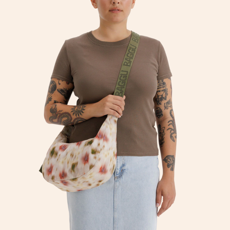 Baggu Crescent Bag - Abstract Floral