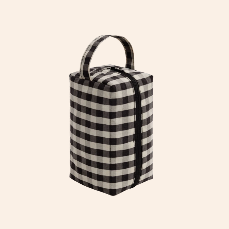 Dopp Kit - Black & Cream Gingham