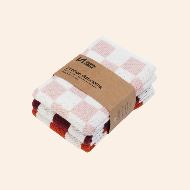 Reusable Dishcloths - Pink/Burgundy/Orange