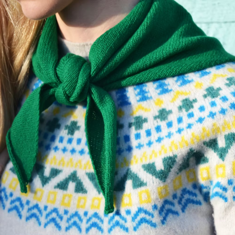 Triangle Neck Scarf - Grass Green