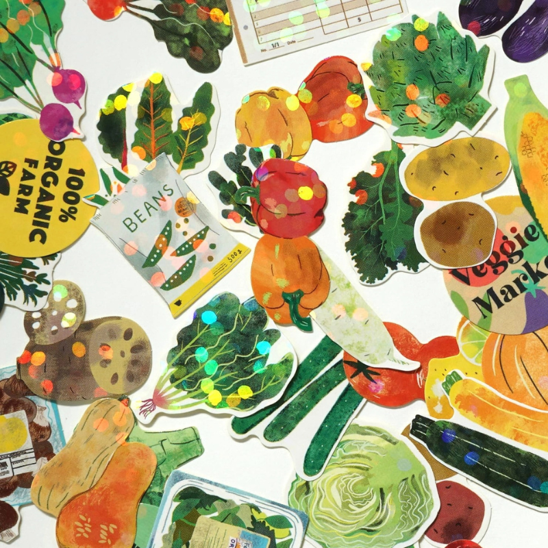 Hako Stickers - Veggie Market
