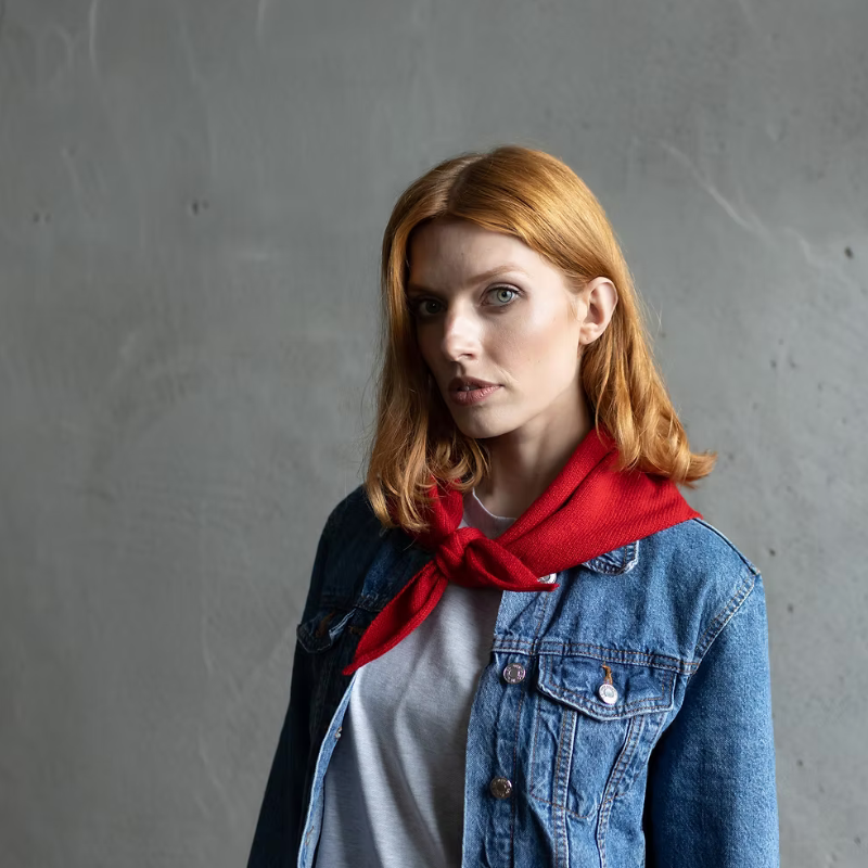 Triangle Neck Scarf - Ruby Red