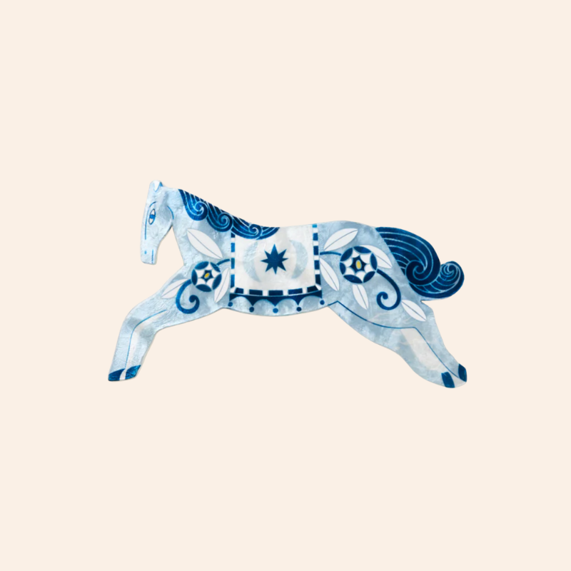 Shell Tile - Blue Horse