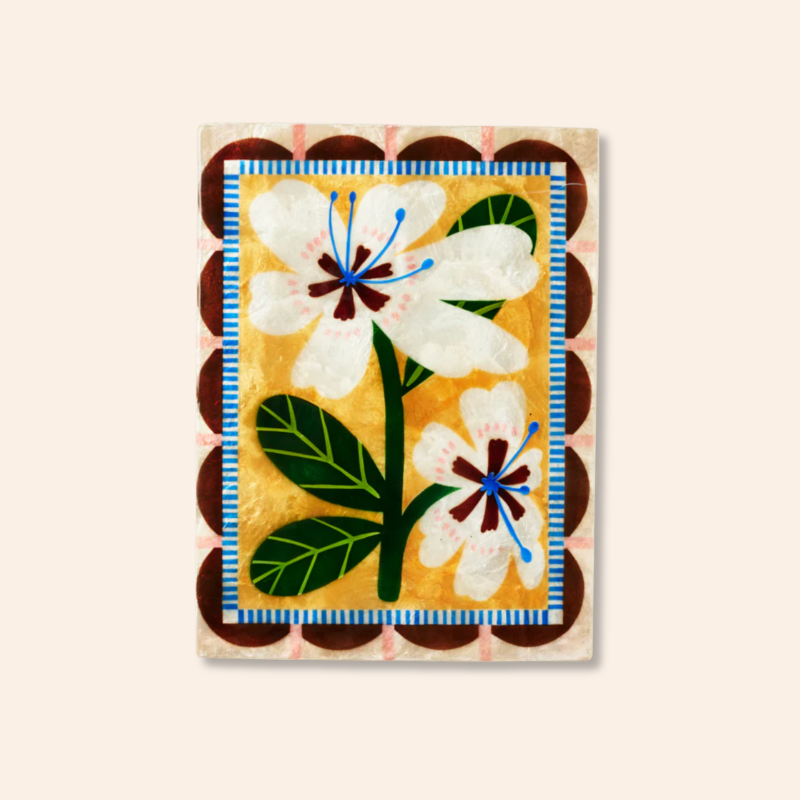 Shell Tile - Rectangle White Floral