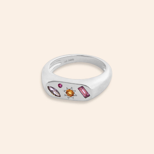 Kaleidoscope Gemstone Ring - Silver