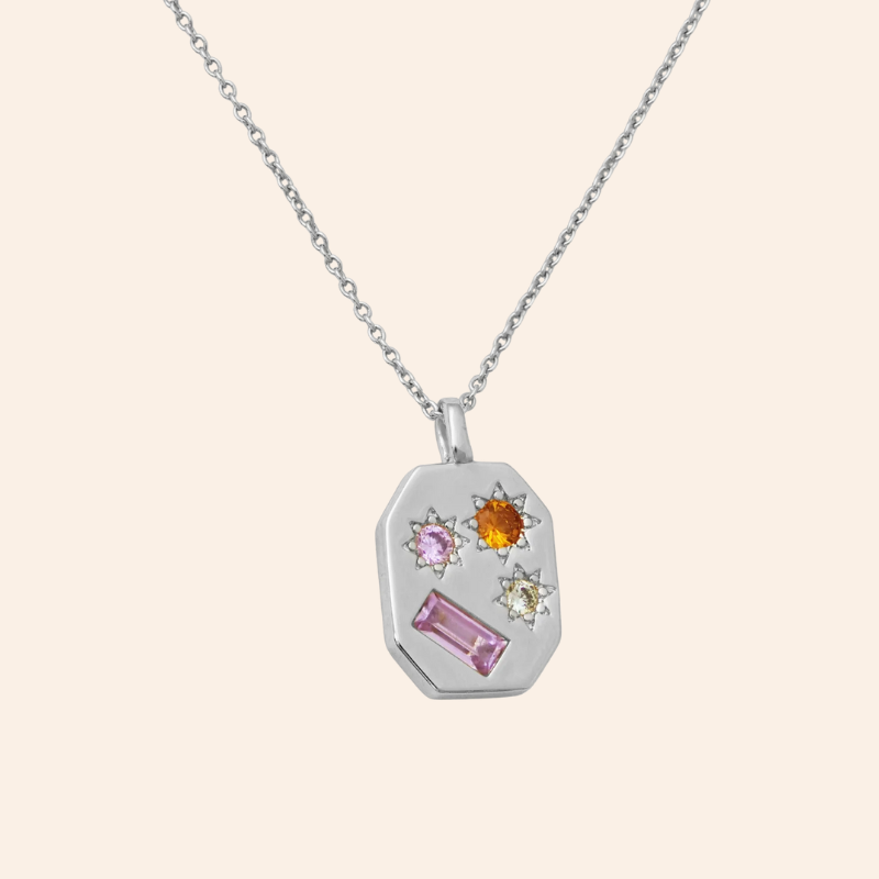 Kaleidoscope Disco Necklace - Silver