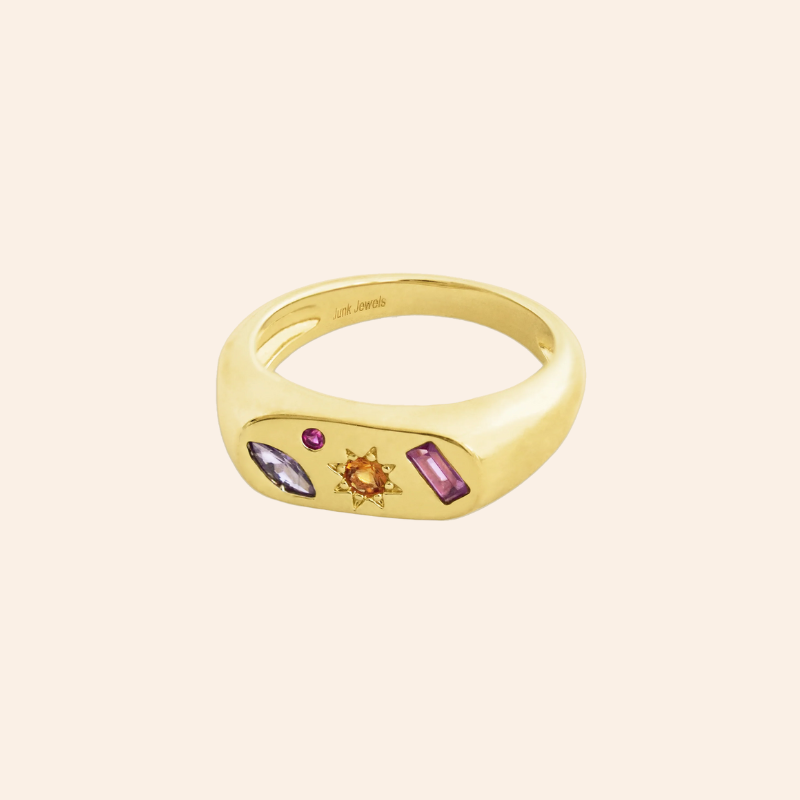 Kaleidoscope Gemstone Ring - Gold