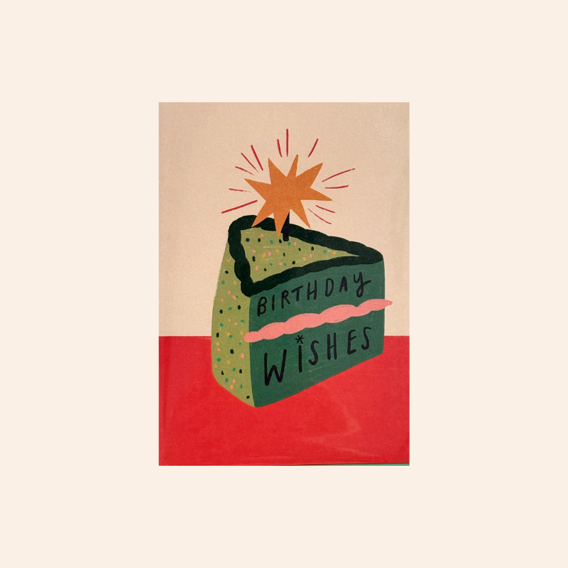 Birthday Wishes Cake Slice Card