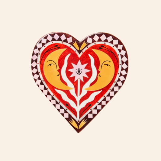 Shell Tile - Red Moon Heart