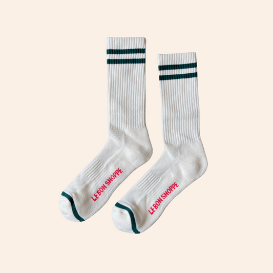 Extended Boyfriend Socks - Parchment
