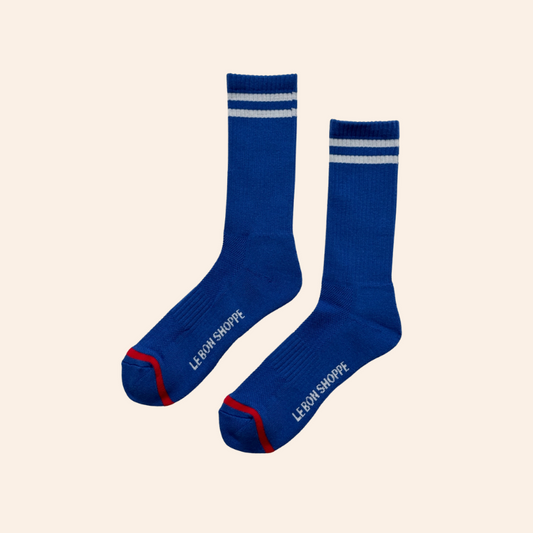 Extended Boyfriend Socks - Cobalt