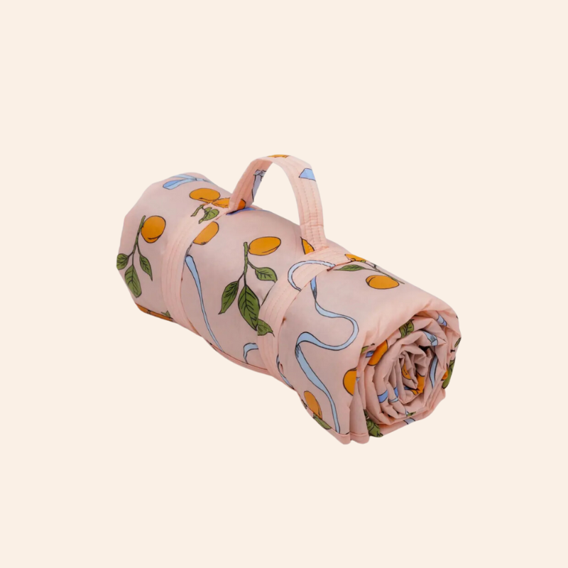 Baggu Puffy Picnic Blanket - Apricots & Ribbons