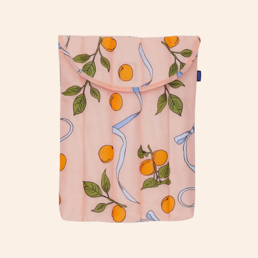 Baggu Laptop Sleeve - Apricots & Ribbons